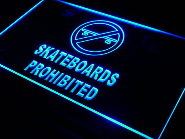 Skateboards Prohibited Sport Game Neon Sign